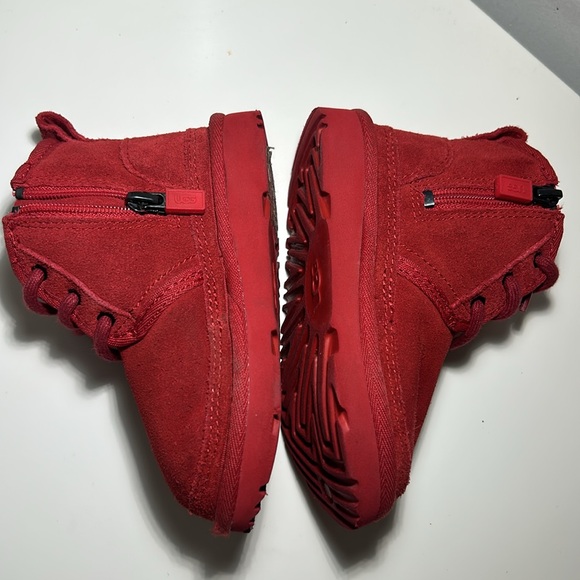 UGG Shoes Toddler 8 Neumel II Lace Up / Zip Deep Red Winter Booties - Picture 5 of 10